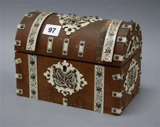 An Anglo-Indian stationery casket length 22cm